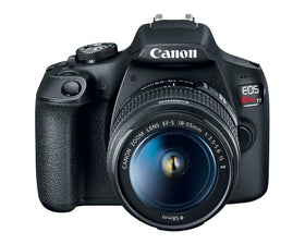Canon EOS Rebel T7 back view with LCD highlights easy navigation and settings.