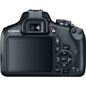 Canon EOS Rebel T7 DSLR back view showing grip and controls