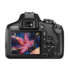 Canon EOS Rebel T7 front view shows a compact DSLR designed for beginners.