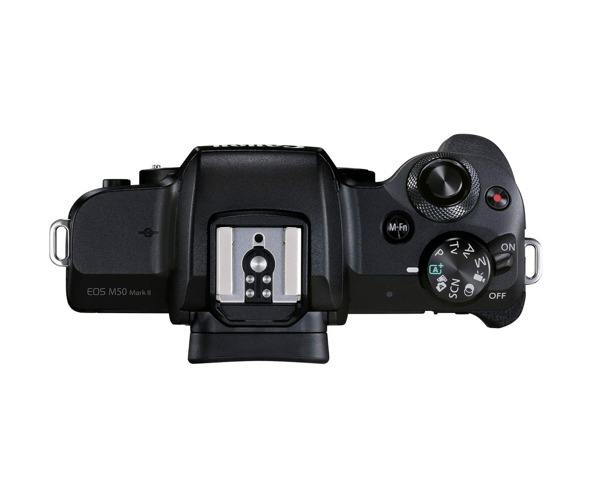 Canon EOS M50 Mark II kit captures 4K video for crisp footage.