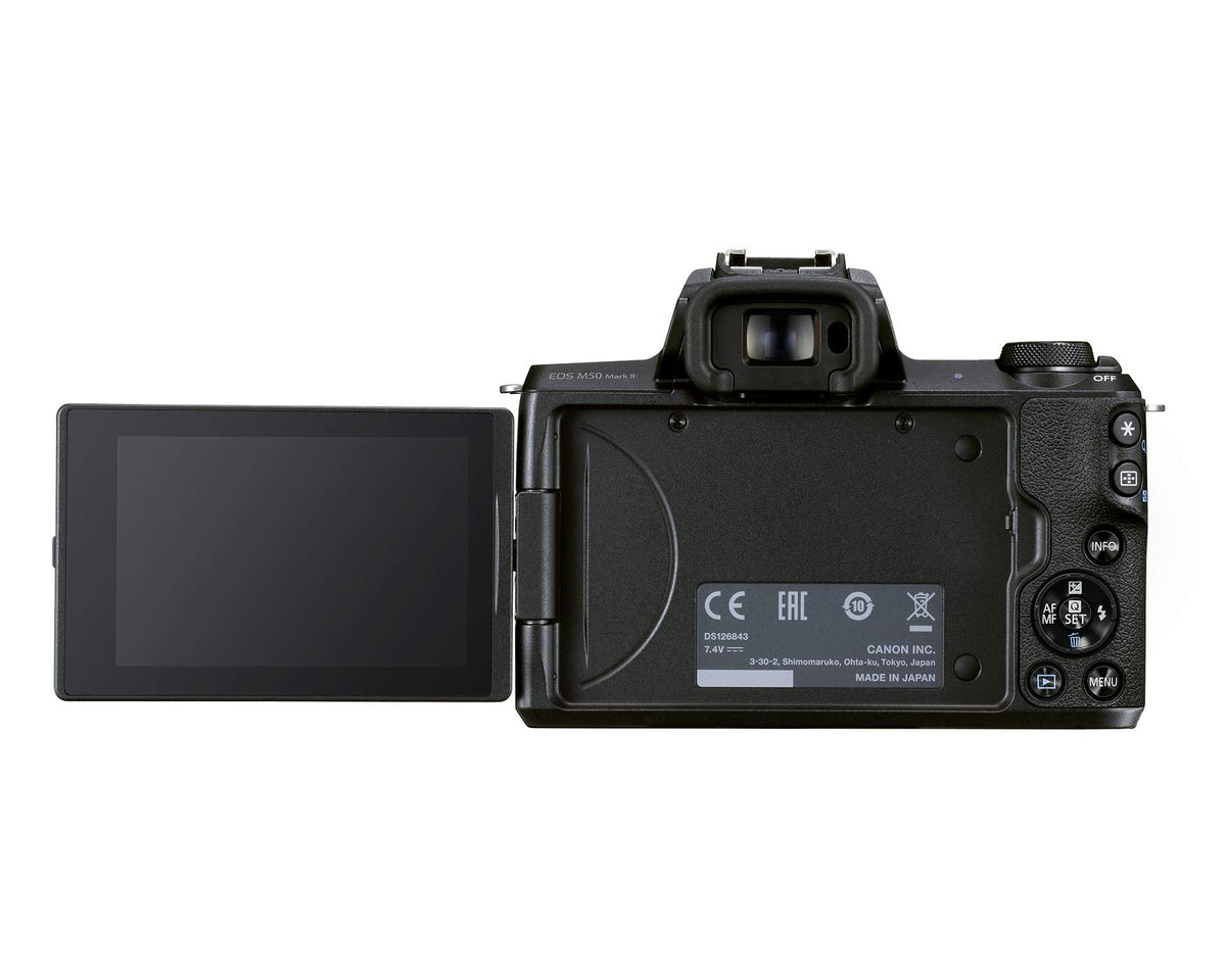 Renewed Canon EOS M50 Mark II kit ships with tested reliability.