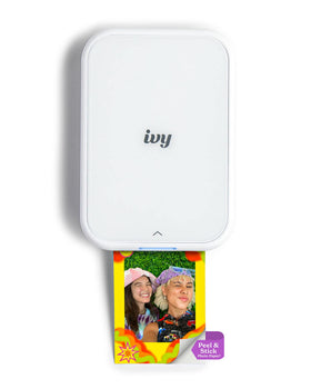 Canon Ivy 2 mini printer shown as pocket-size device for on-the-go photo printing