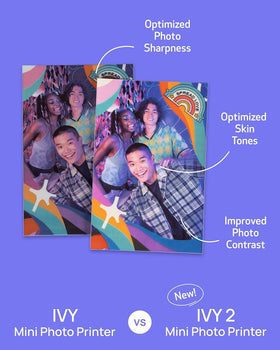 Canon Mini Print app interface on iOS and Android