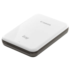 Canon IVY Mini Photo Printer in slate gray front view ready to print from your phone