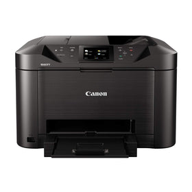 Canon MB5120 scanner bed enables single-pass two-sided scanning for efficiency.