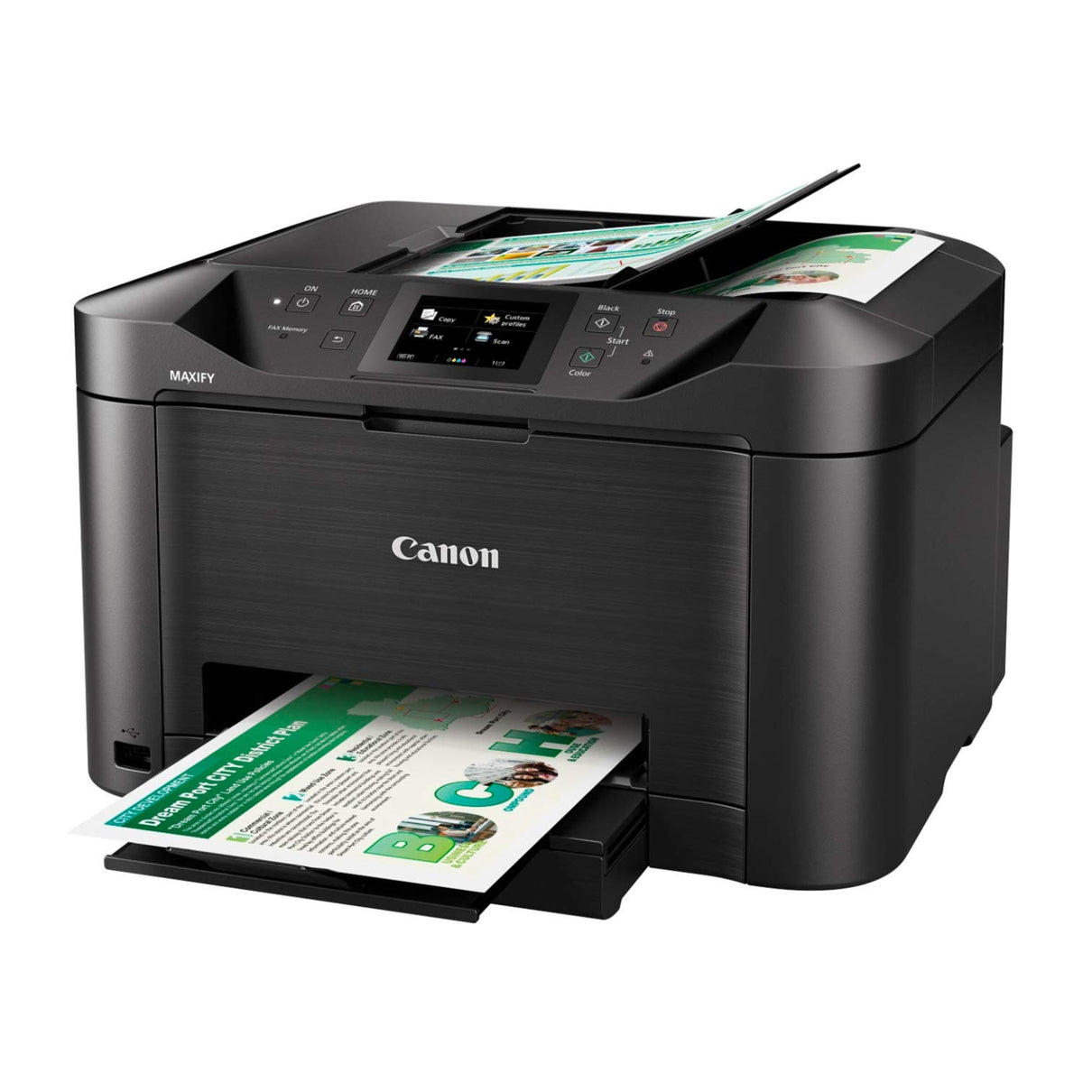 Canon MB5120 with built-in Wi-Fi enables mobile printing and cloud scanning.