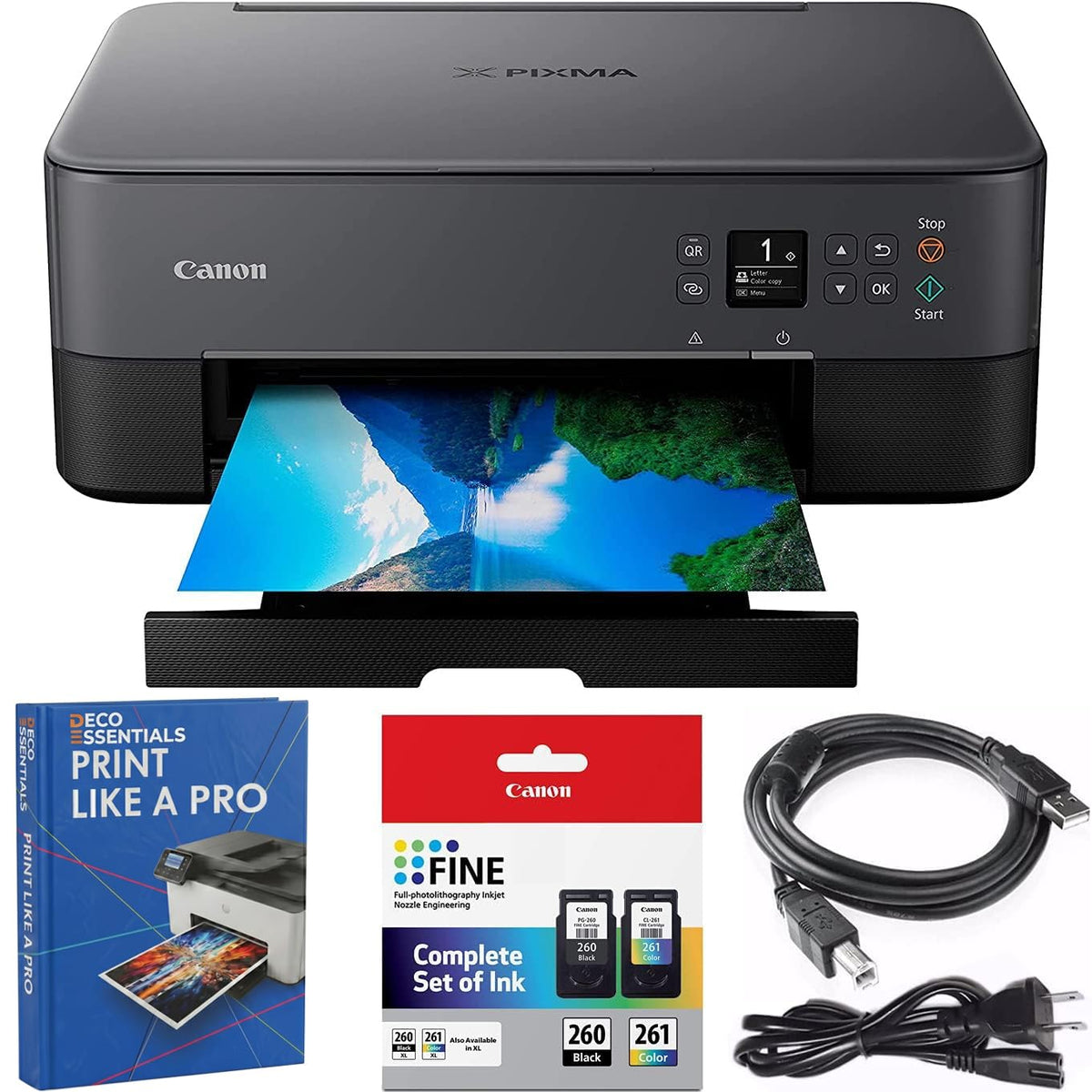 Canon PIXMA TS6420a front view showing a compact home office design