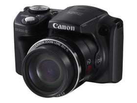 Canon PowerShot SX500 black body offers comfortable handling and discreet design.