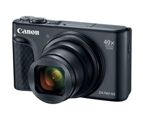 Canon PowerShot SX740 with 40x zoom for distant detail capture.