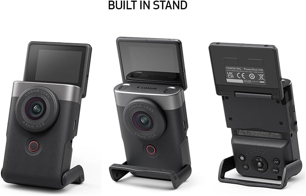Canon PowerShot V10 live streaming ready for quick on-camera broadcasts.