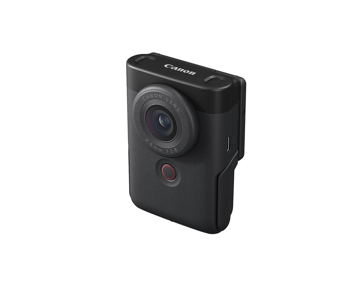 Canon PowerShot V10 retractable stand enables versatile hands-free angles