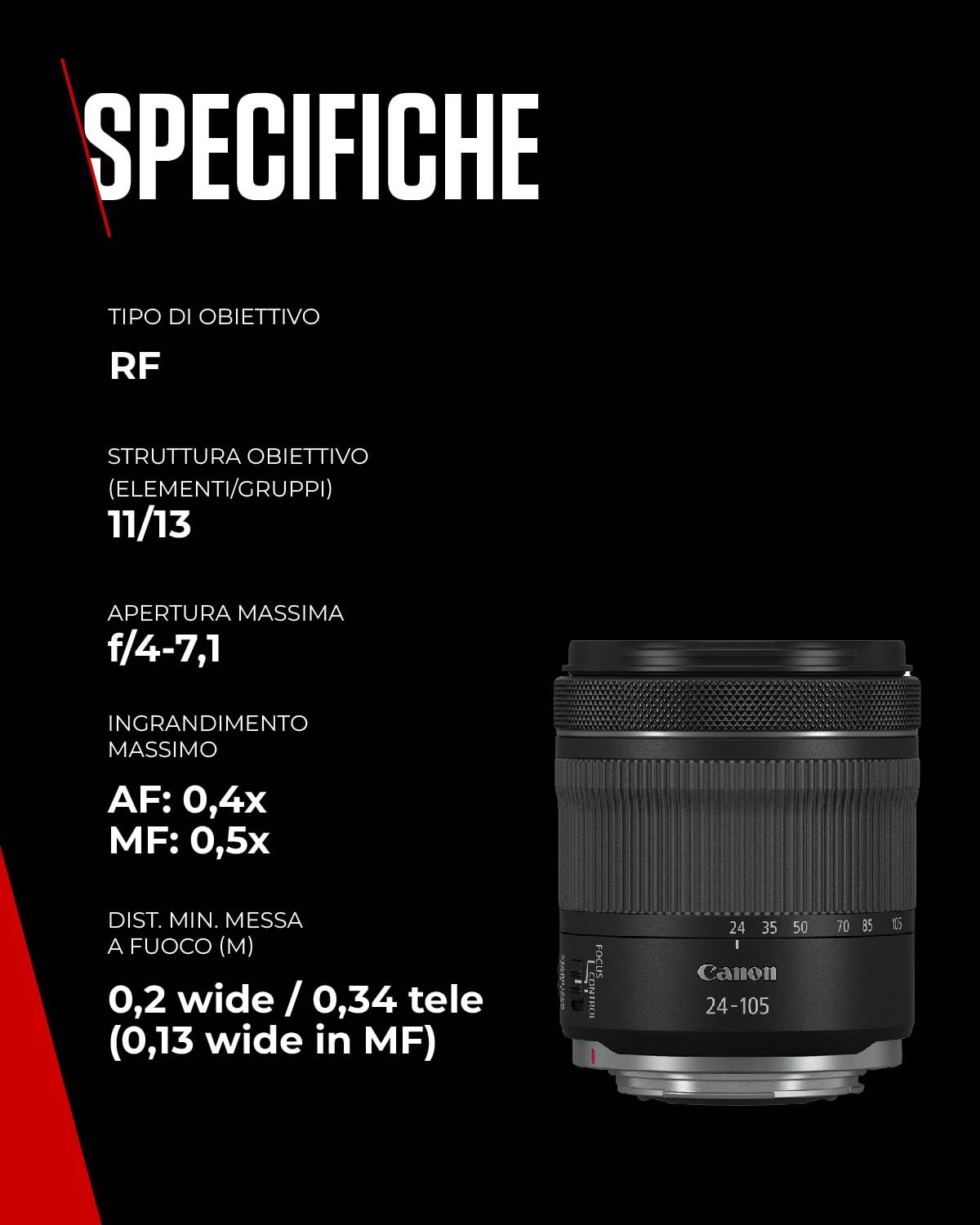Canon RF 24-105mm f/4-7.1 IS STM great for video and stills.