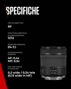 Canon RF 24-105mm f/4-7.1 IS STM great for video and stills.