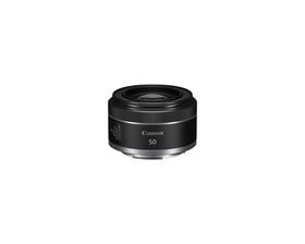 Canon RF50mm F1.8 STM front view highlighting a compact design for street photography