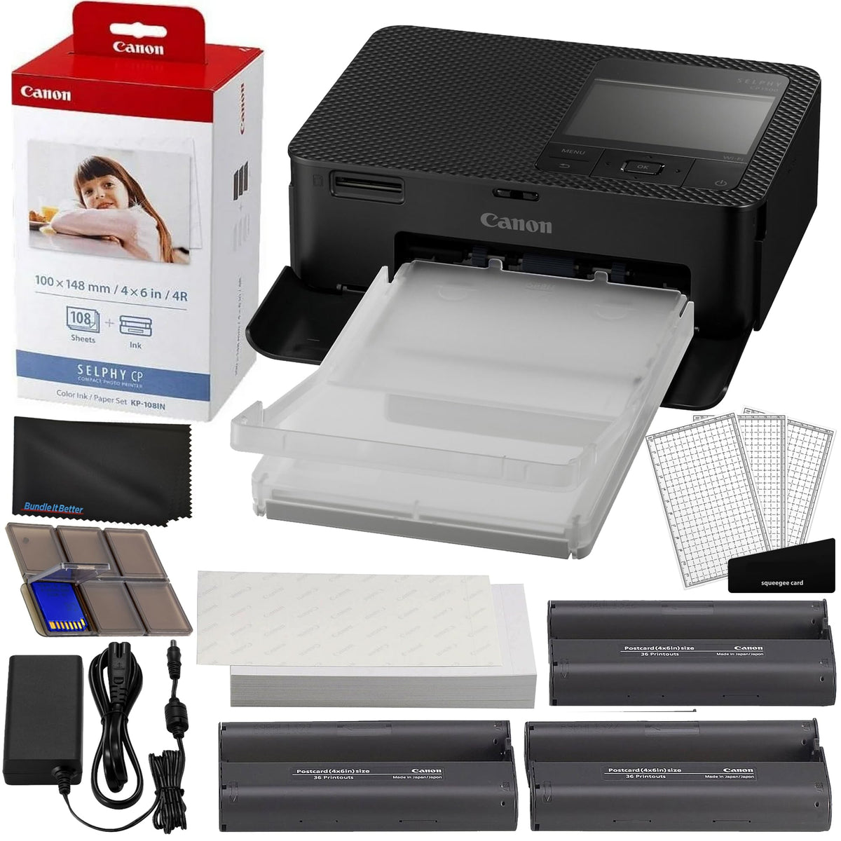 Canon Selphy CP1500 front view shows compact printer for desktop printing