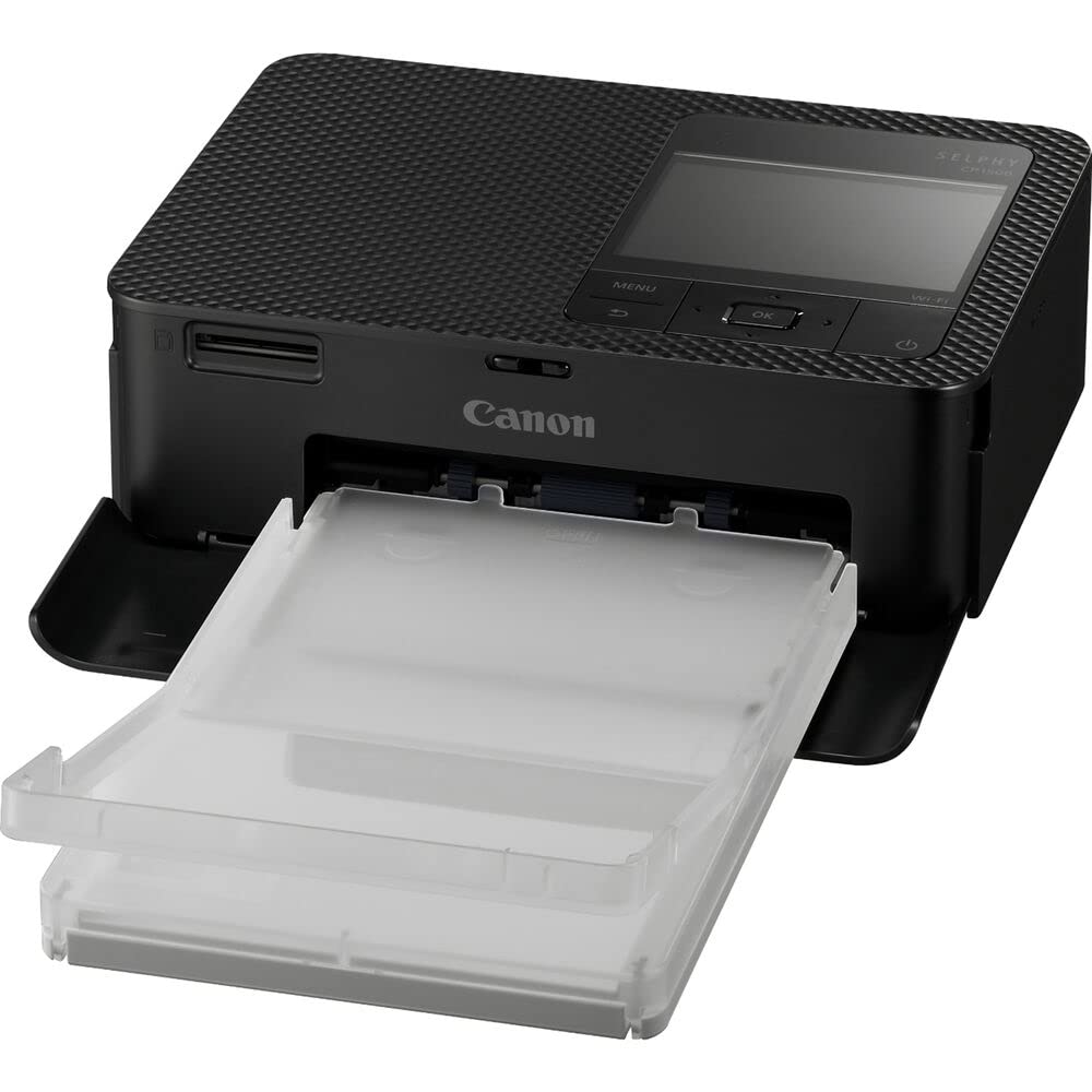 Canon SELPHY CP1500 with portable battery option for on-the-go printing.