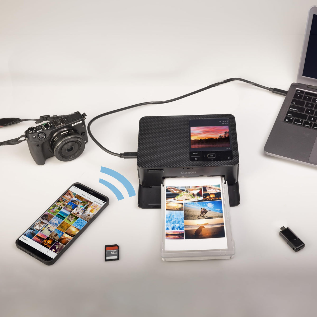 Canon Selphy CP1500 prints water-resistant photos with long-lasting color.