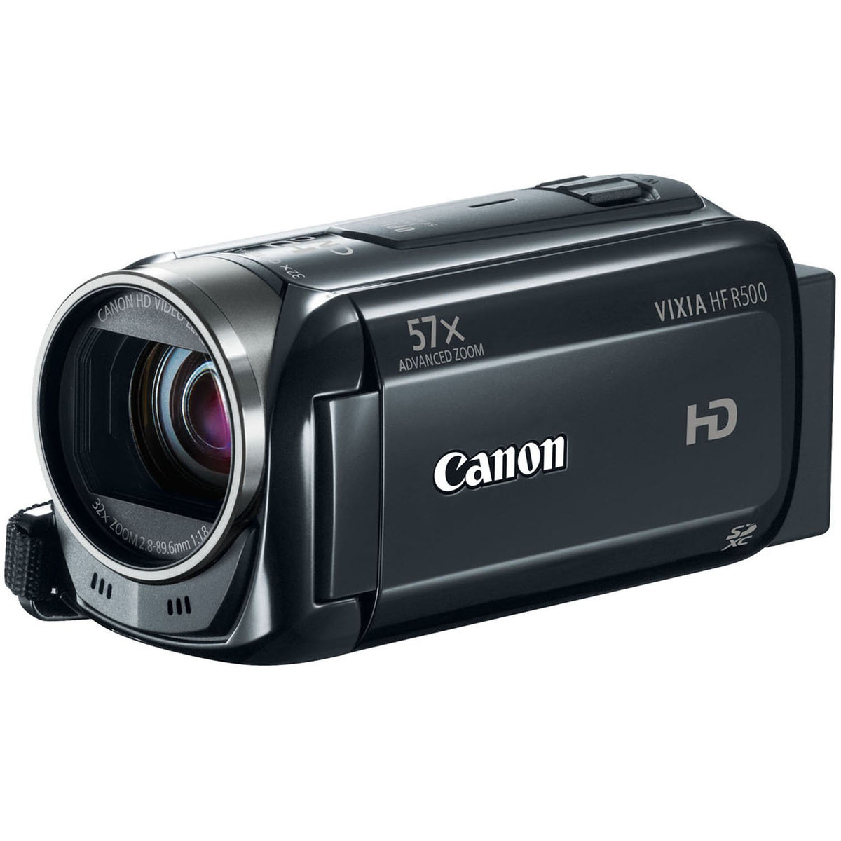 Canon VIXIA HF R500 with 57x zoom captures distant moments clearly for versatile shooting.