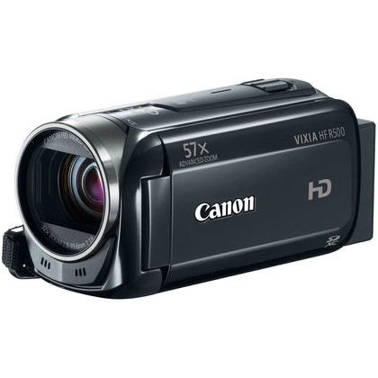 Canon VIXIA HF R500 with 57x zoom captures distant moments clearly for versatile shooting.