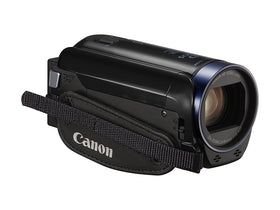 Canon VIXIA HF R600 back panel shows easy-access controls for quick setup.