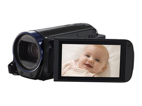 Canon VIXIA HF R600 side-tilt LCD enables flexible framing.