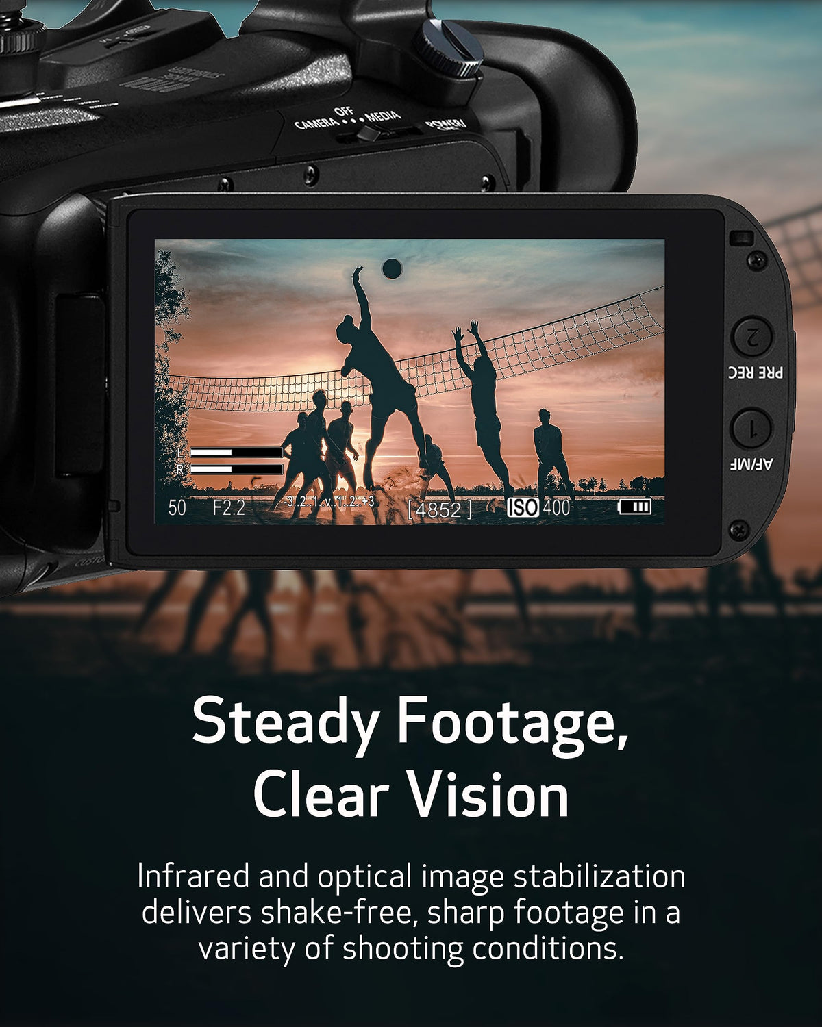 Canon XA60 dual SD card slots for relay and backup recording.
