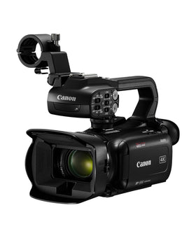 Canon XA60 front view shows a compact design for on-location 4K capture.