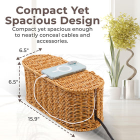 Cantalop lid detail highlighting handwoven rattan texture and stylish finish