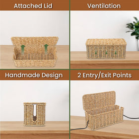 Cantalop box open showing power strip and organized internal layout