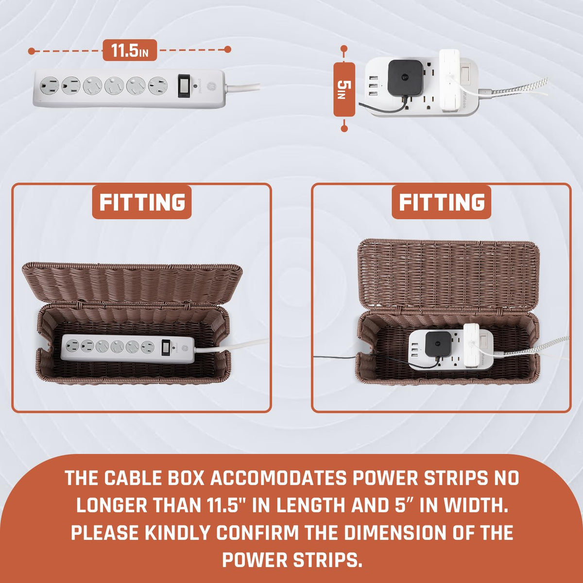 Cantalop open lid revealing interior space that stores power strip safely