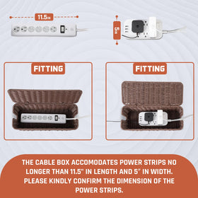 Cantalop open lid revealing interior space that stores power strip safely