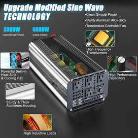 Cantonape 3000W four AC outlets powering multiple devices at once.