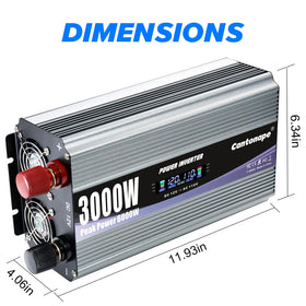 Cantonape 3000W inverter with cables ready for off-grid solar setups.