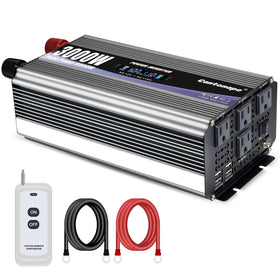 Cantonape 3000W power inverter front view with four AC outlets for versatile vehicle use.