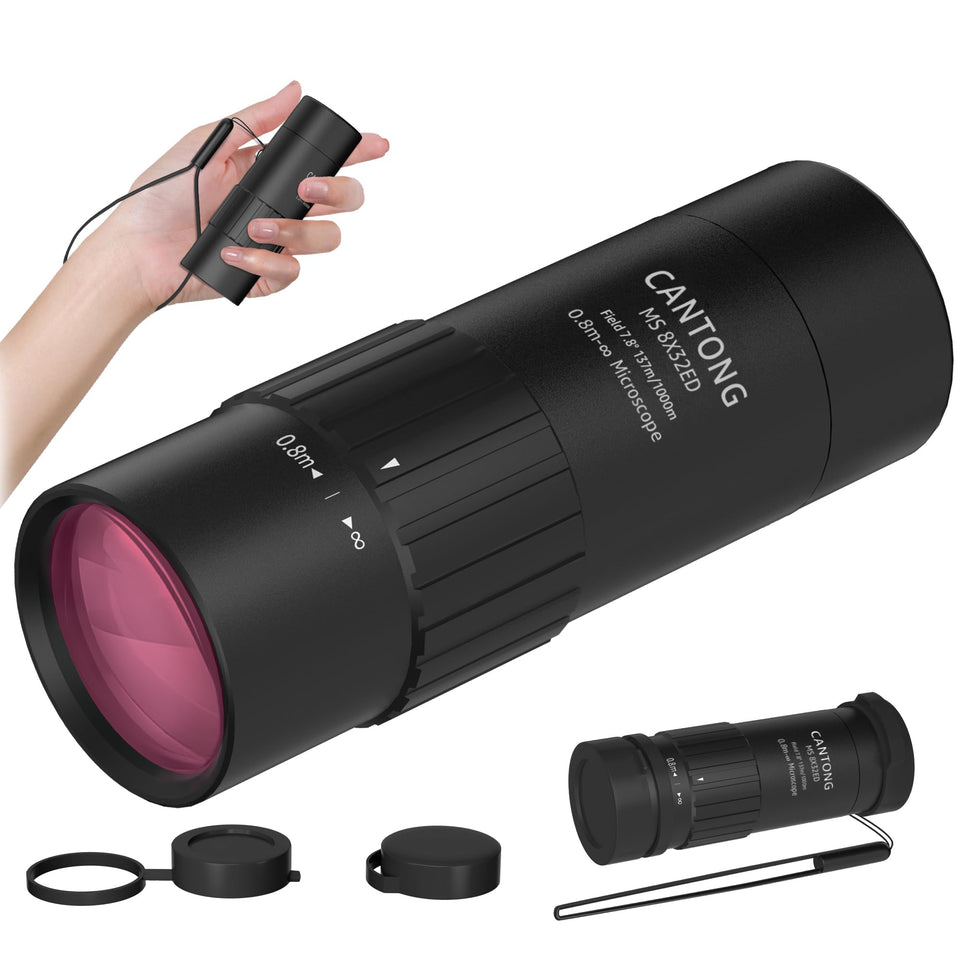 Cantong 8x32mm monocular compact design enables easy one-handed outdoor use