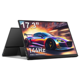 CAPERAVE portable monitor front view shows a 17.3-inch display for on-the-go productivity.