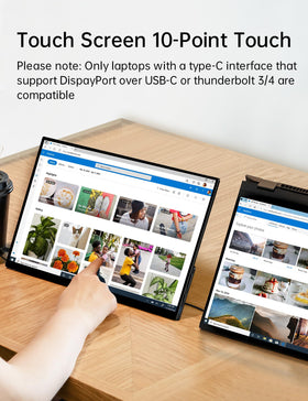 CAPERAVE touchscreen gesture image demonstrates 10-point touch for Windows and macOS devices.