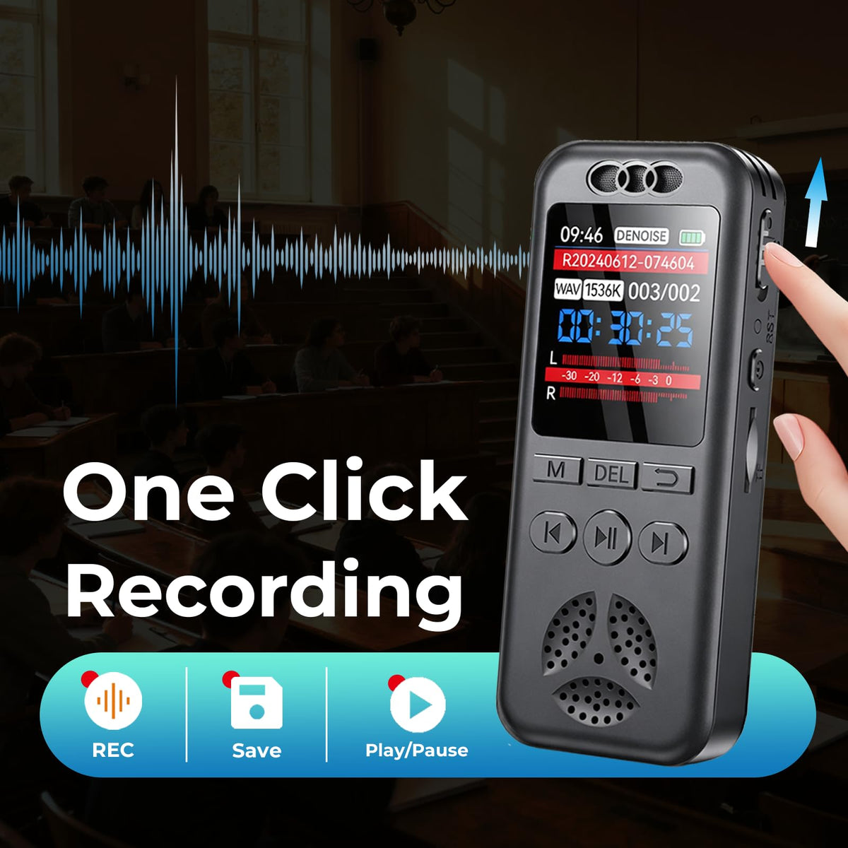 Cappsu 32GB digital voice recorder used during lectures for note capture