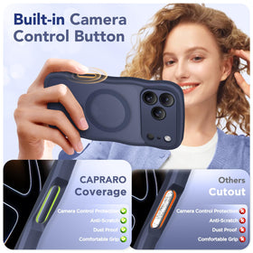 CAPRARO magnetic alignment showcase showing MagSafe compatibility benefit