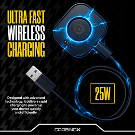 Carbinox Edge USB charger back view highlights compact profile ideal for travel.