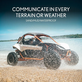 Cardo Packtalk Edgephone ORV with JBL 40mm speakers delivering clear sound.