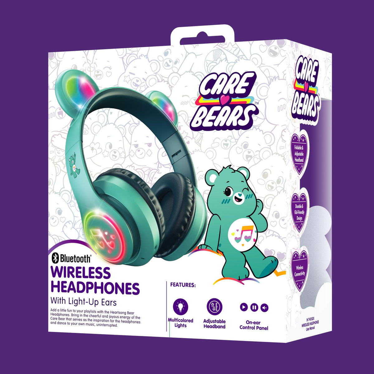 Care Bears headphones offer up to 8 hours of battery life.