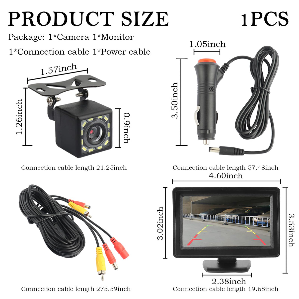 Carleef night vision backup camera with 12 LED for clear reversing in low light.