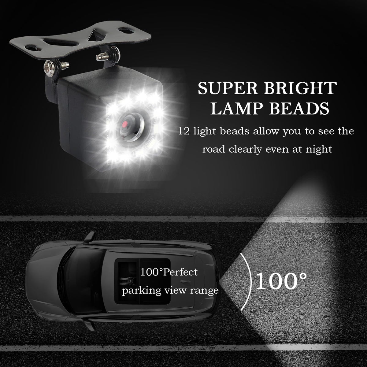 Carleef wide-angle backup camera 150-degree view for wider rear visibility.