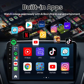 Carlinkit AI Box 4G connectivity via SIM or hotspot for streaming apps.