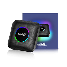 Carlinkit AI Box front view, compact upgrade for wired CarPlay systems.