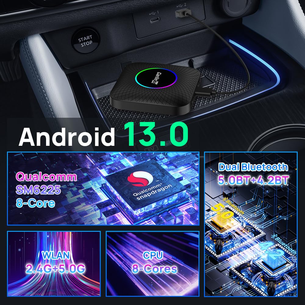 Carlinkit AI Box split-screen and SD expansion for safer multitasking.