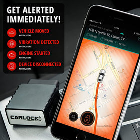 CARLOCK app live tracking map view showing real-time location updates