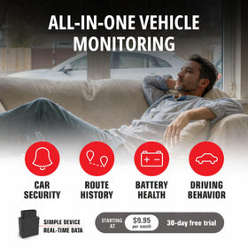 CARLOCK vibration sensor graphic showing tamper detection for theft prevention