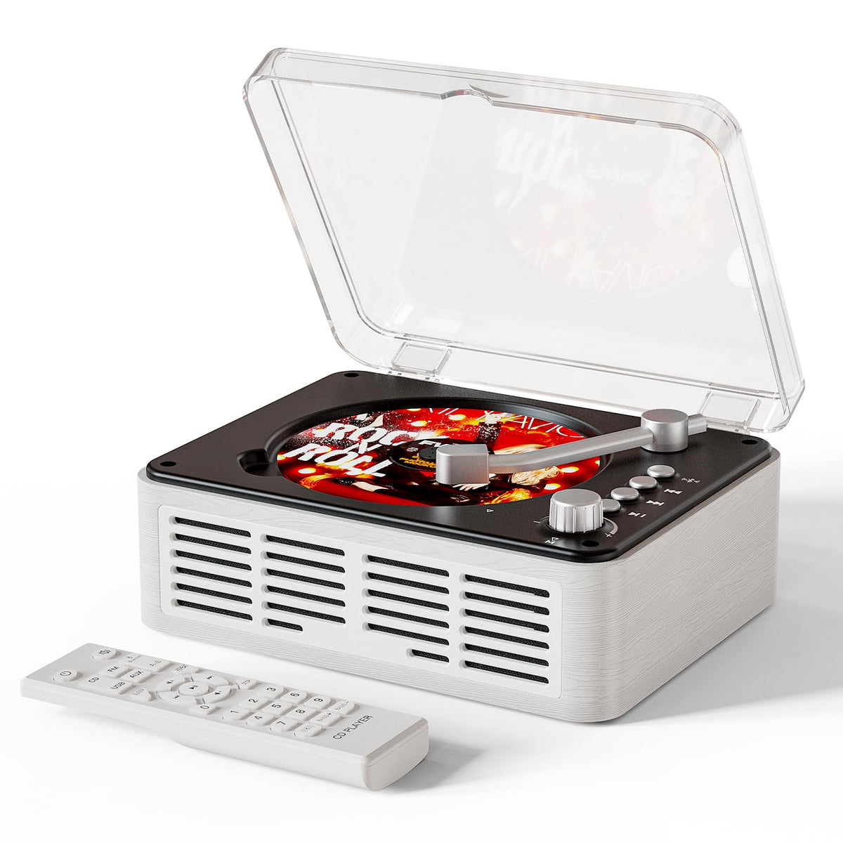 CARONSORT front view in white showing retro design and clear controls benefits easy placement